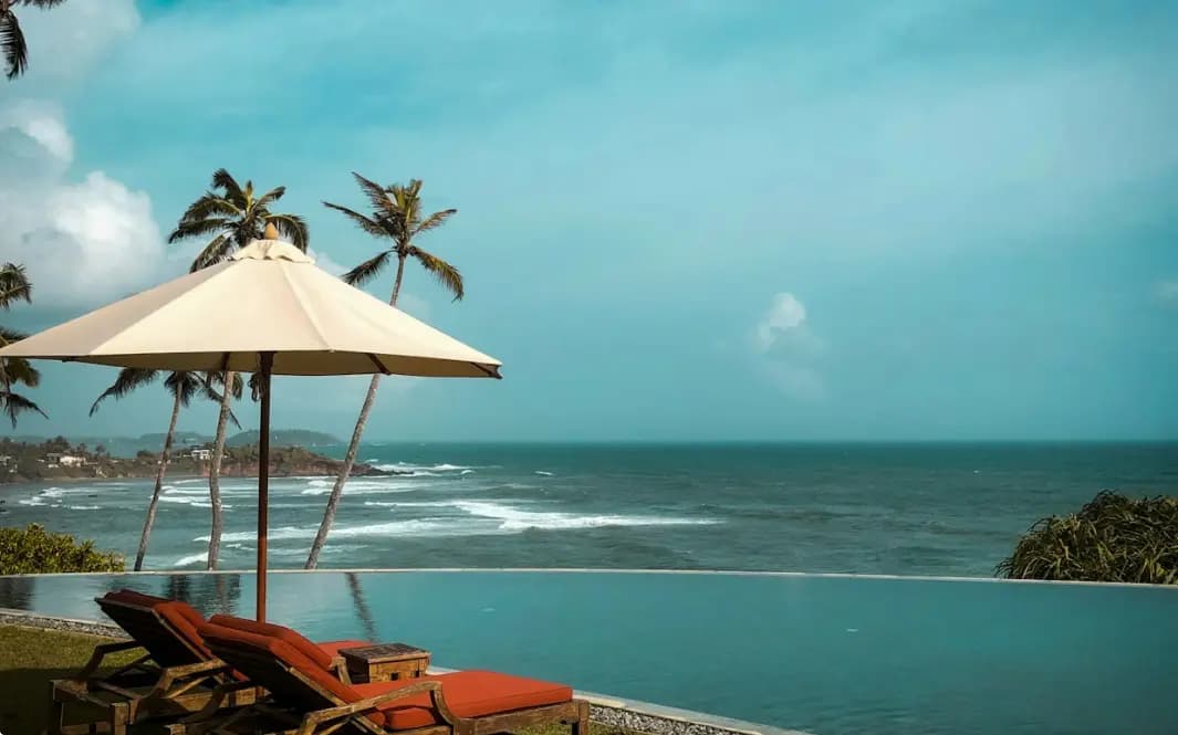 Beach resort with umbrella